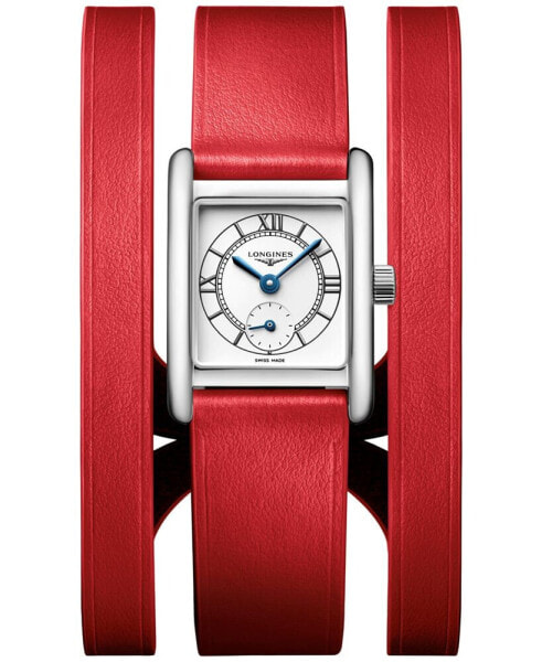 Women's Swiss Mini Dolcevita Red Three-Row Leather Strap Watch 29mm