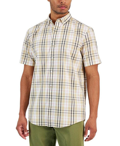 Men's Short-Sleeve Plaid Shirt, Created for Macy's