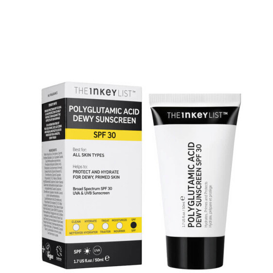 The INKEY List Polyglutamic Acid Dewy Sunscreen SPF30  Увлажняющий солнцезащитный крем для лица