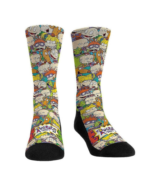 Men's and Women's Socks Rugrats Stacked Characters Crew Socks