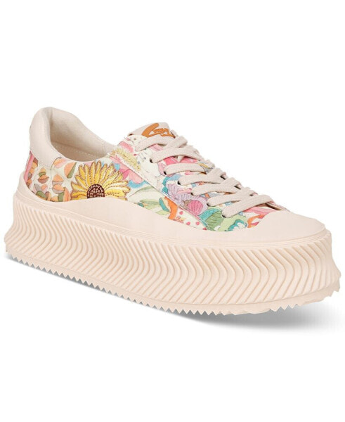 Tatum Flower Platform Lace-Up Sneakers