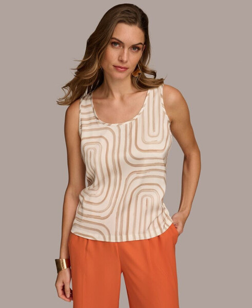 Donna Karan Women's Printed Scoop-Neck Tank Top