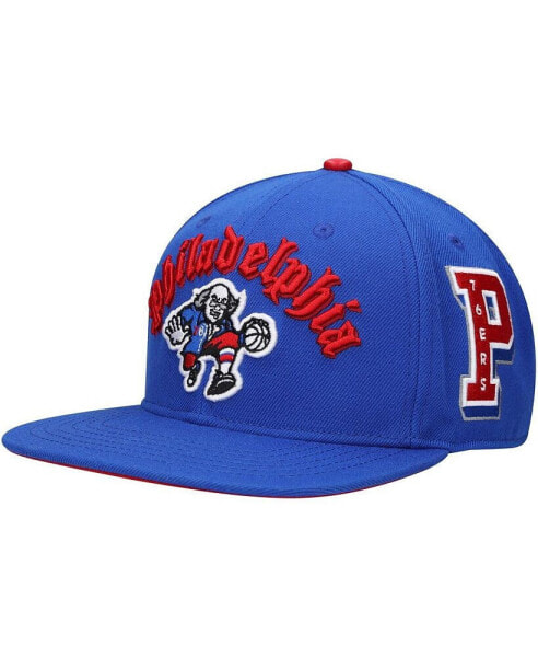 Men's Royal Philadelphia 76ers Old English Snapback Hat