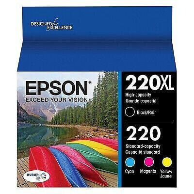 Epson 220XL Black, 220 C/M/Y Combo 4pk Ink Cartridges - Black, Cyan, Magenta,