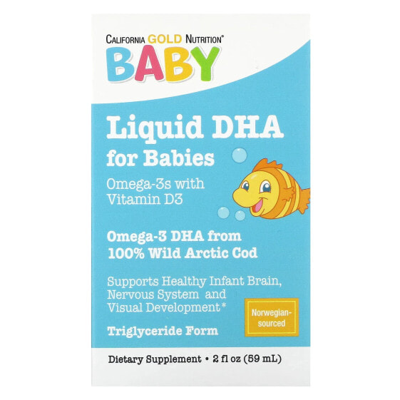 БАД с рыбьим жиром и Омегой-3 California Gold Nutrition для детей 59 мл