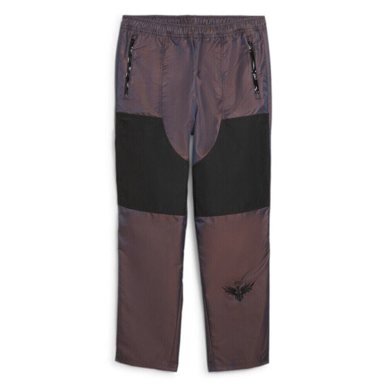 Puma Melo Iridescent Woven Pants Mens Purple Casual Athletic Bottoms 62534201