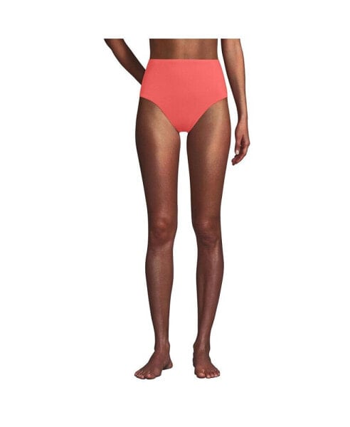 Women's Chlorine Resistant Smoothing Control High Waisted Bikini Bottoms