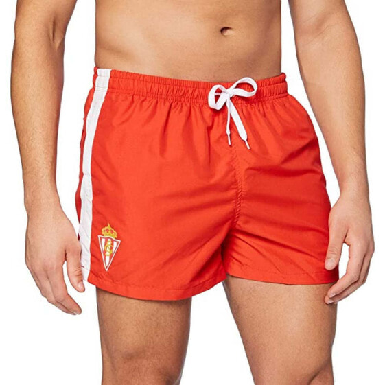 Плавательные шорты для мальчиков SPORTING DE GIJON Junior Красно-белый 100% полиэфир