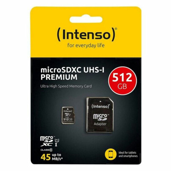 Карта памяти микро-SD с адаптером INTENSO 3423493 512 GB 45 MB/s