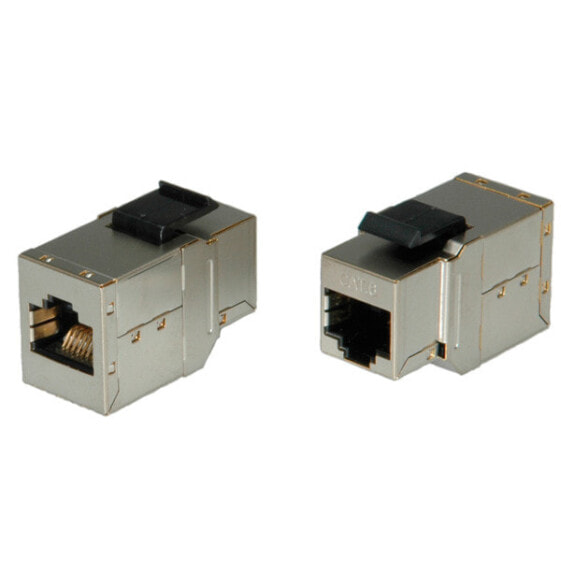 ROLINE RJ-45 Keystone Modular Coupler - Cat.6 - shielded silver - Grey - RJ-45 - RJ-45