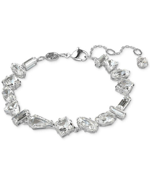 Rhodium-Plated Mixed Crystal Flex Bracelet