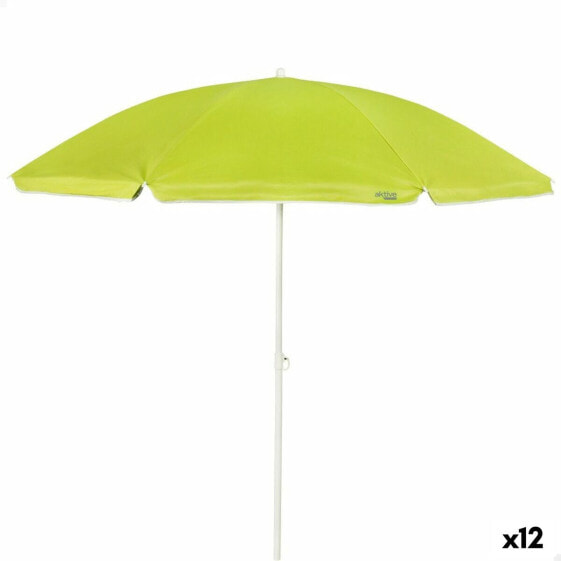 Пляжный зонт Aktive Зеленый полиэстер Металл 200 x 202 x 200 cm (12 штук)