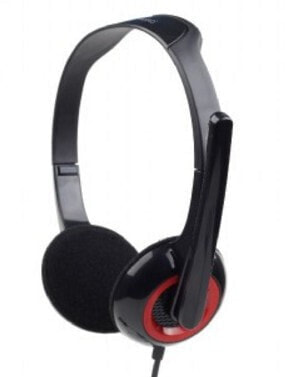 Gembird MHS-002 - Headset - Head-band - Calls & Music - Black - Red - Binaural - Wired