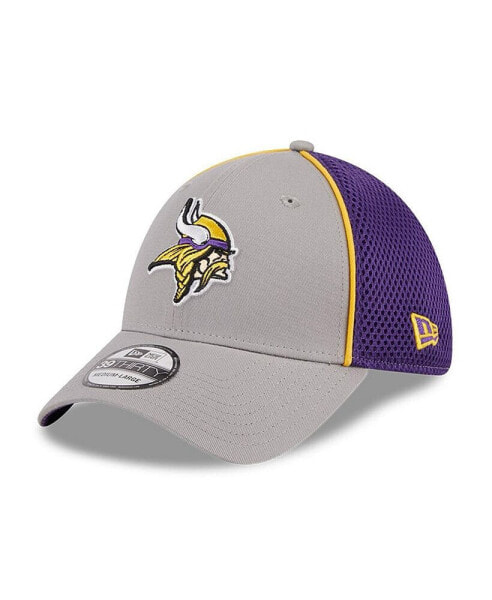 Men's Gray Minnesota Vikings Pipe 39THIRTY Flex Hat