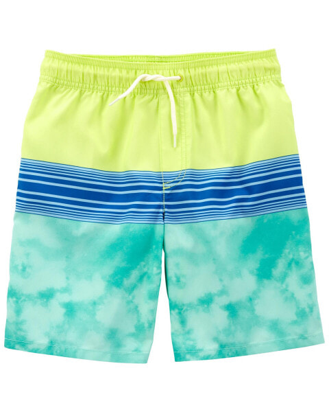 Kid Colorblock Swim Trunks 12