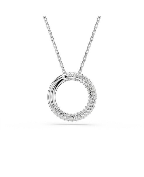 Dextera Pendant, Pavé, White, Rhodium Plated Necklace