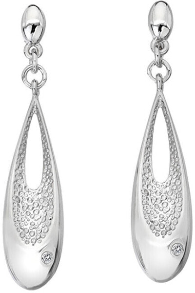 Gentle silver earrings with diamonds Quest DE648
