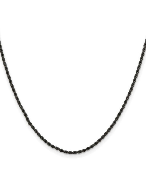 Polished Black IP-plated 1.5mm Rope Chain Necklace