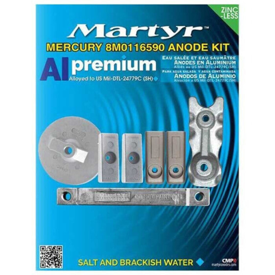 MARTYR ANODES Mercury Verado L6 350HP Aluminium Anode Set