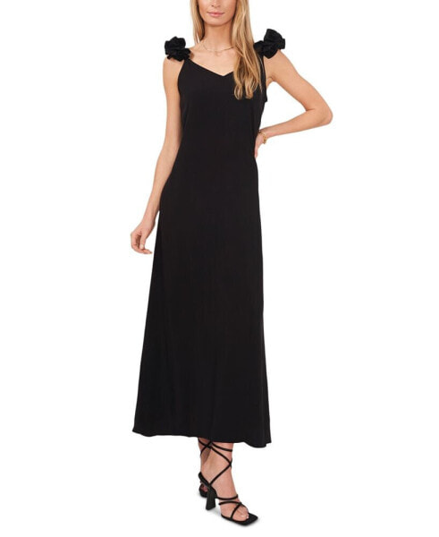 Women's Rouched-Sleeve Maxi Dress