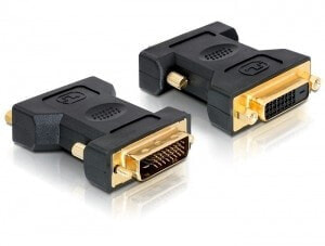 Разъем Delock DVI 24+1 male/female - DVI-D - DVI 24+1 - черный