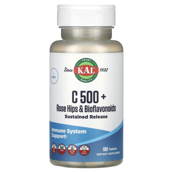 C 500 + Rose Hips & Bioflavonoids, 100 Tablets
