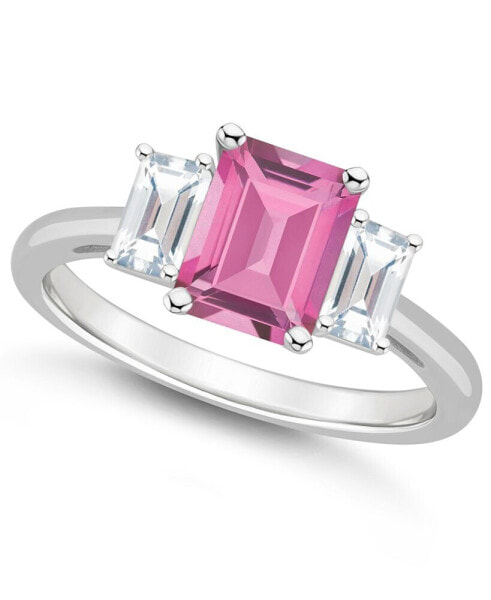 Mystic Topaz (2 ct. t.w.) & White Topaz (3/4 ct. t.w.) Emerald-Cut Statement Ring in Sterling Silver (Also in Pink Topaz)