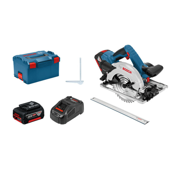 Bosch Akku-Kreissäge GKS 18V-57 G im Set in L-BOXX + Führungsschiene