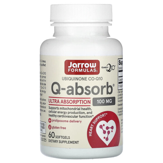 Jarrow Formulas, Q-absorb, коэнзим Q10 (убихинон), 100 мг, 60 капсул