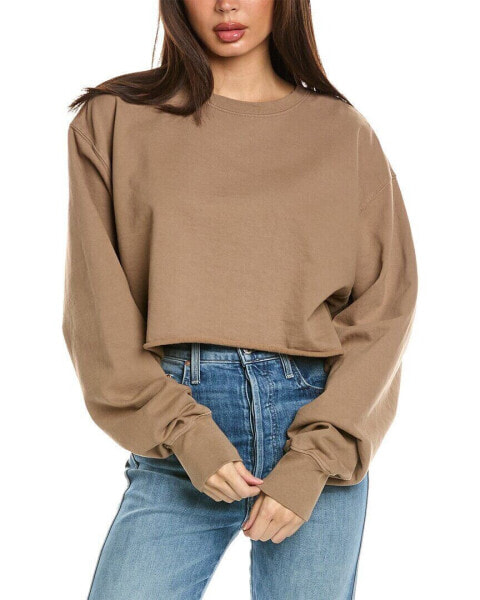 Good American Cropped & Cool Sweatshirt Women's Brown 8