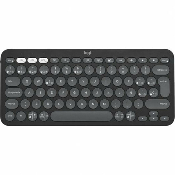 Беспроводная клавиатура Logitech Pebble Keys 2 K380s Испанская Qwerty Чёрный Серый Графитовый