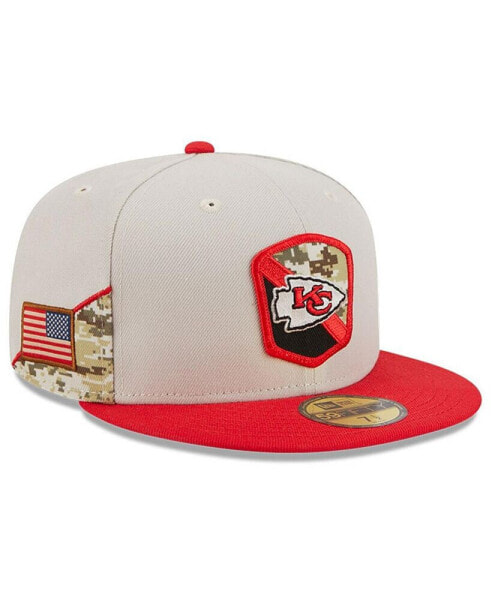 Головной убор New Era мужской Красные Канзас Сити Чифс 2023 "Salute To Service" 59FIFTY