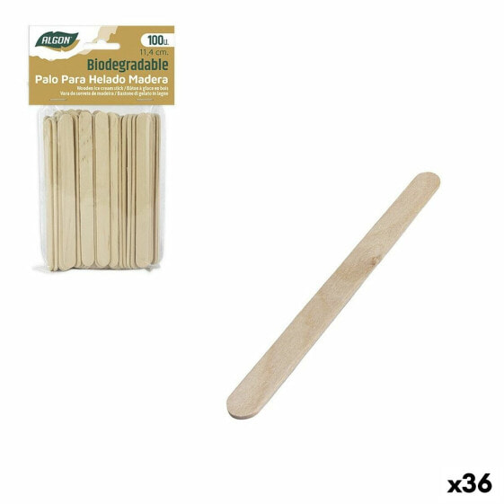 Набор деревянных палочек для мороженого Algon 11,4 x 1 x 0,2 см (36 штук)