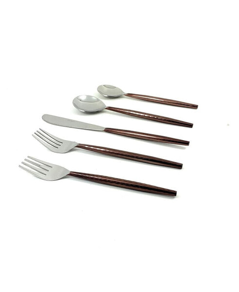 20 Piece Flatware Set, Service for 4 (Hammered Handle)