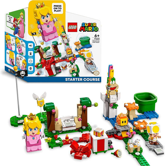 LEGO Super Mario Adventure with Peach - Starter Set, Buildable Toy with Interactive Princess Figure, Yellow Toad and Lemmy, Gift for Kids, Boys, Girls and Video Game Fans 71403