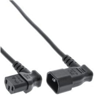 InLine power cable C13 / C14 - black - angled - 1.8m
