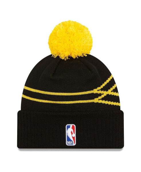 Men's Black Golden State Warriors 2023/24 City Edition Cuffed Pom Knit Hat