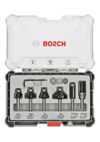 Bosch Rand- und Kantenfräser-Set 6-teilig 8-mm-Schaft für Oberfräsen 2607017469