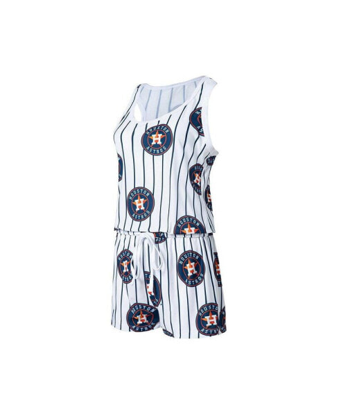 Белые спортивные шорты для женщин Concepts Sport Houston Astros Reel Pinstripe Knit Romper