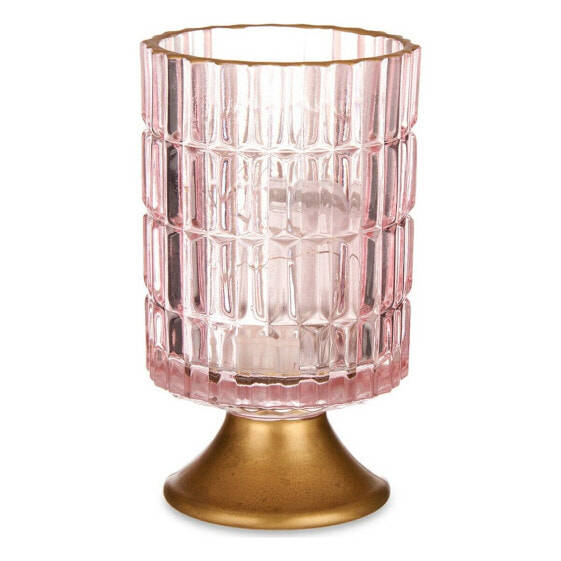 Светодиодный фонарь Лучи Розовый Позолоченный Cтекло (10,7 x 18 x 10,7 cm)