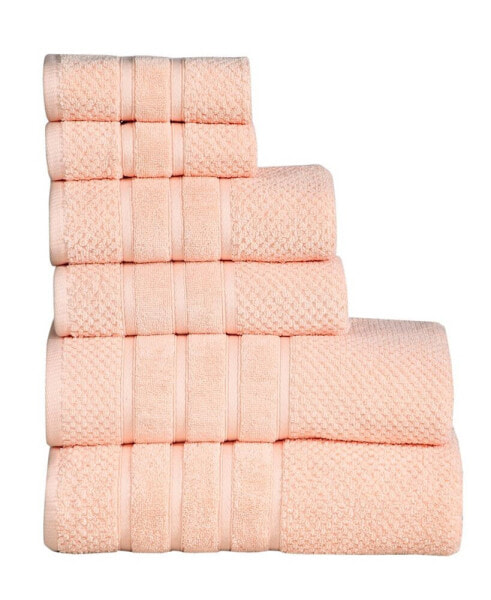 Feather and Stitch Waffle 6-PC. Towel Set