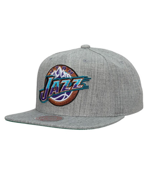 Men's Heather Gray Utah Jazz Hardwood Classics 2.0 Snapback Hat