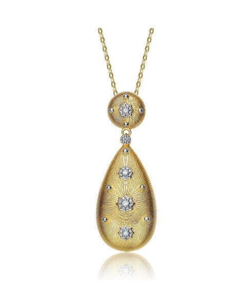 14K Gold Plated Cubic Zirconia Pendant Necklace