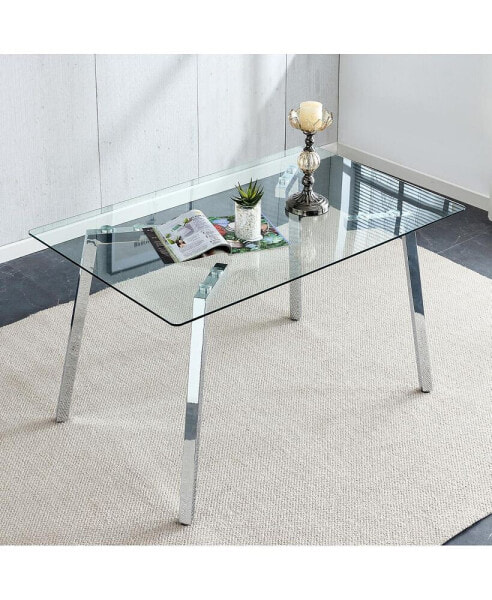 Modern Glass Dining Table for 46,51"x31"x30"