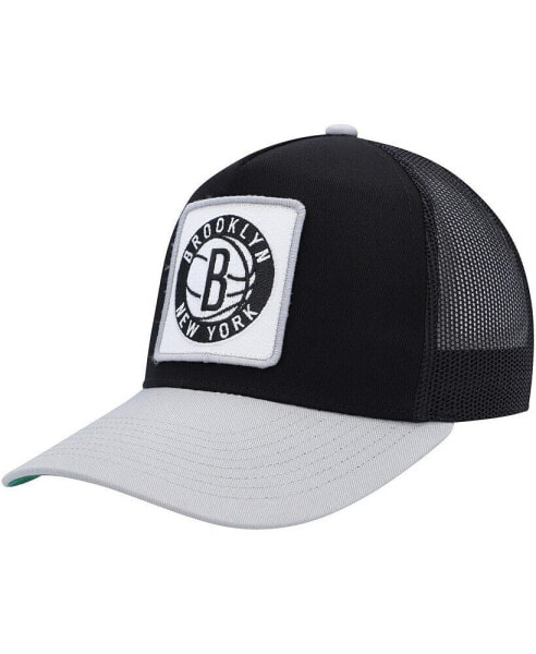 Men's Black, Gray Brooklyn Nets SOUL Truck It Trucker Snapback Hat