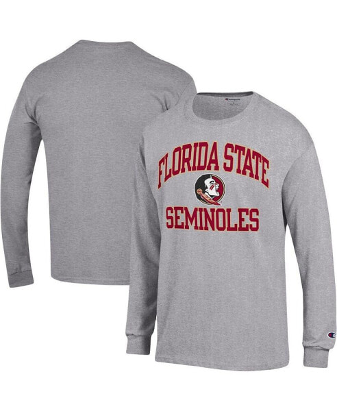 Men's Heather Gray Florida State Seminoles High Motor Long Sleeve T-shirt