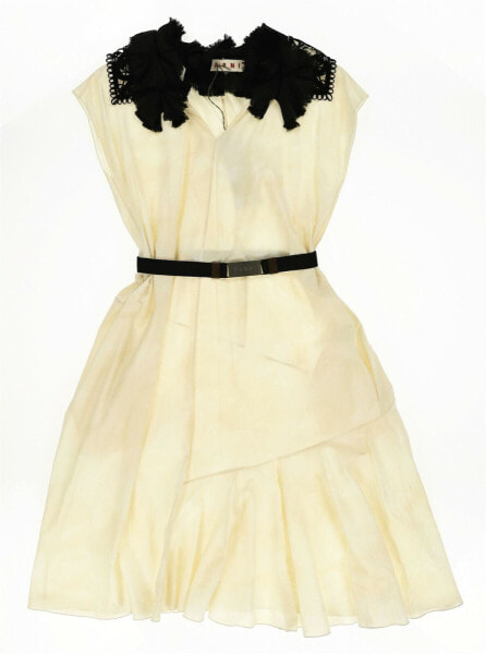 Marni Tie and Dye Musslin Sleveless Off White/Black Cotton Dress sz 38 $ 1,593