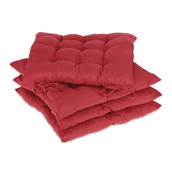 Подушка на стул Relaxdays Набор из 4 красных стульев