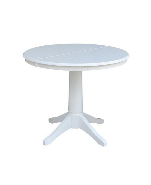 36" Round Top Pedestal Table with 12" Leaf