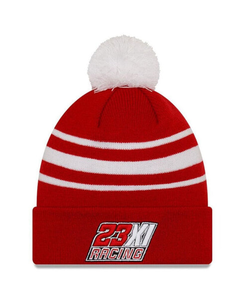 Men's Red, White Bubba Wallace Door Dash Knit Pom Cuff Beanie